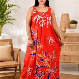 Red Procian Narrow Sleeve Nighty