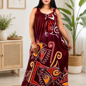 Maroon Procian Narrow Sleeve Nighty