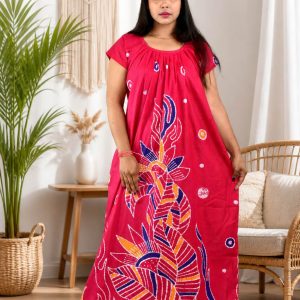 Pink Procian Round Neck Short Sleeve Nighty