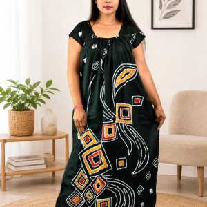 Green Procian Round Neck Short Sleeve Nighty
