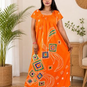 Yellow Procian Round Neck Short Sleeve Nighty
