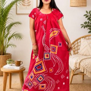 Pink Procian Round Neck Short Sleeve Nighty