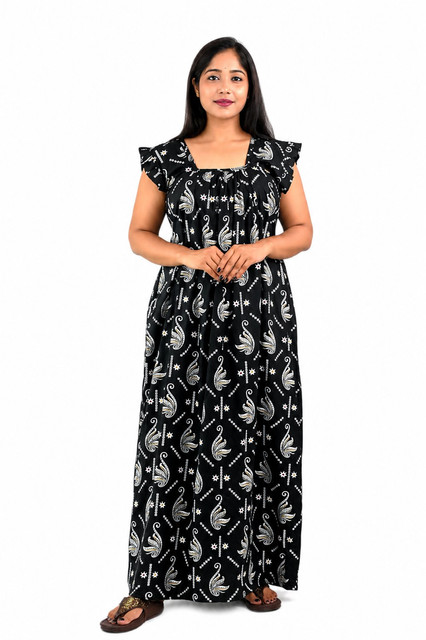 Green Indonesia Square Neck pleat Nighty