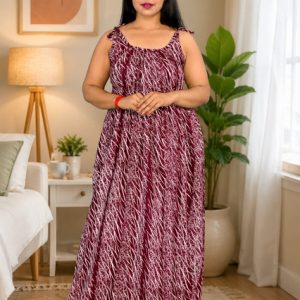 Maroon Procian Ribbon Nighty
